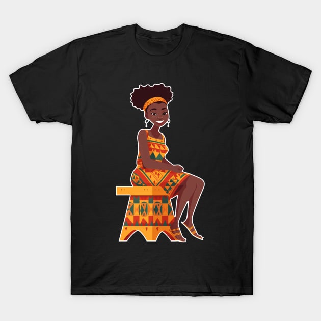 Melanin African Girl T-Shirt by Merchweaver